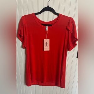 NWT SUPER CUTE RED TULIP SHORT SLEEVE HIGH LOW TUNIC TEE SIZE MEDIUM